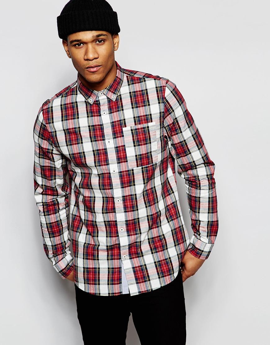 Red Cotton Flannel Shirt